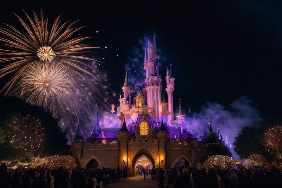 Feux dartifice du chteau Disney Paris