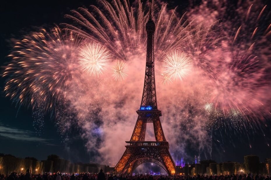 Vue sur les feux dartifice Disney Paris